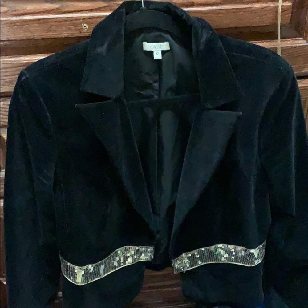 Velvet Cache Jacket With Sequins Detail - image 3